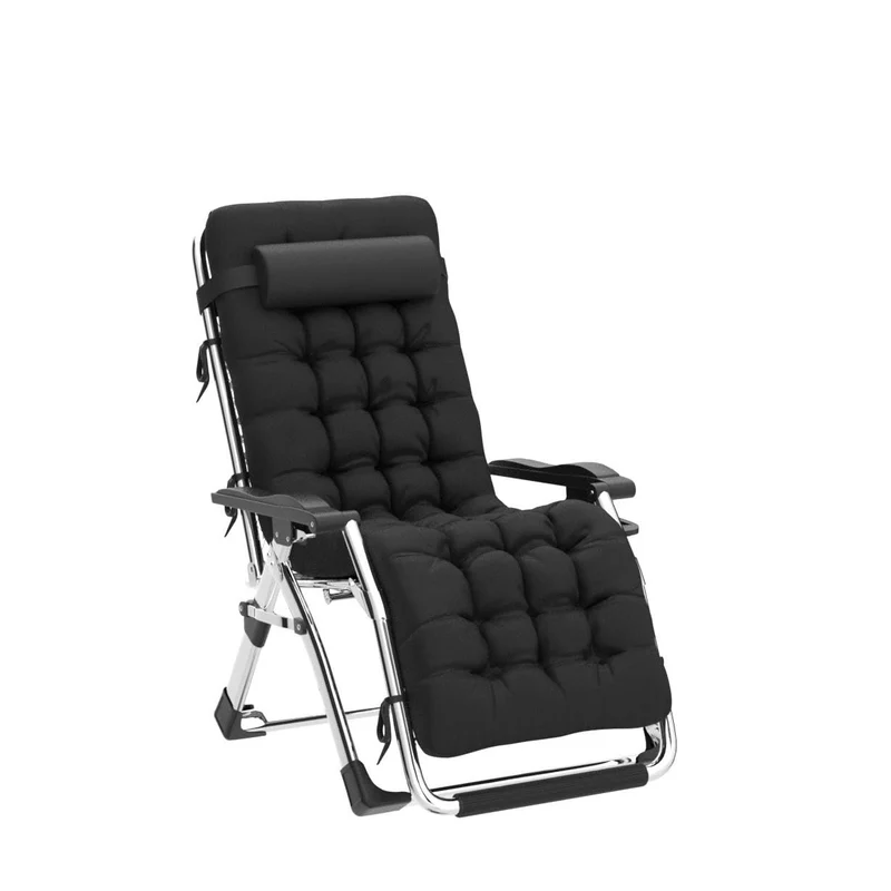 DQCHAIR Sonnenliege Klappbar Gartenliege Extra Gross - Schwarz