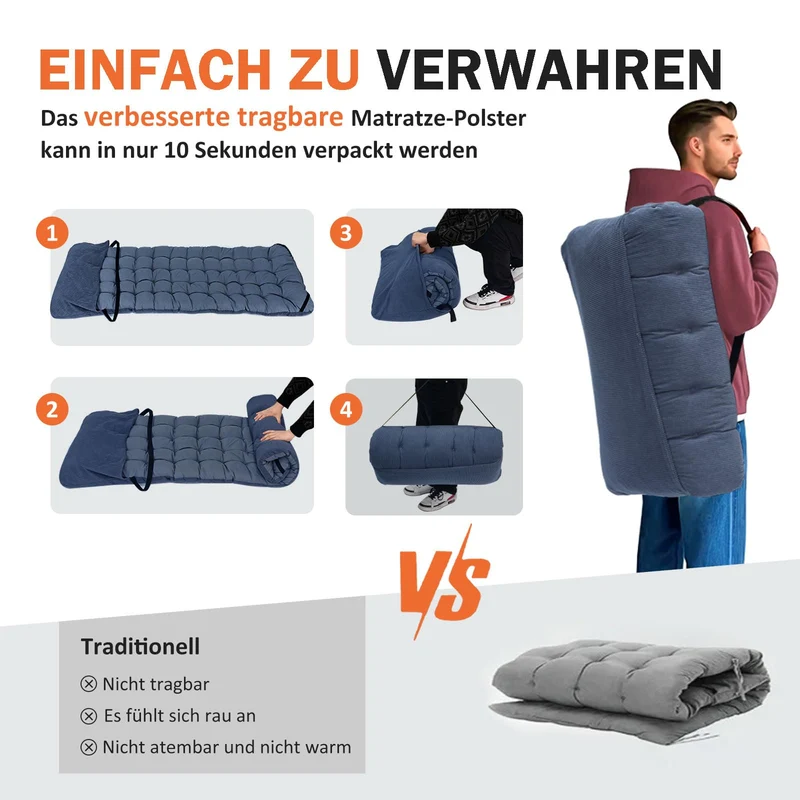 ATORPOK SHOP Campingbett Feldbett Klappbar Gästebett 200kg - Blau