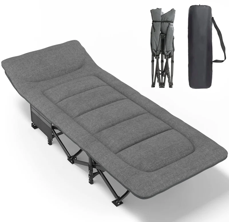 ATORPOK Camping Feldbett klappbar Gästebett – Grau, 200 kg