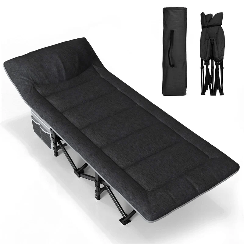 ATORPOK Campingbett Feldbett klappbar extra breit - Schwarz