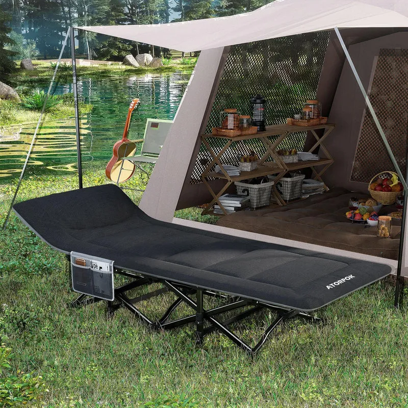 ATORPOK Campingbett Feldbett klappbar extra breit - Schwarz