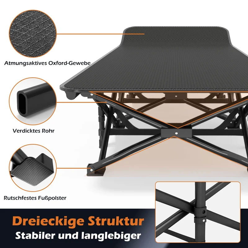 ATORPOK SHOP Campingbett Feldbett klappbar - Schwarz