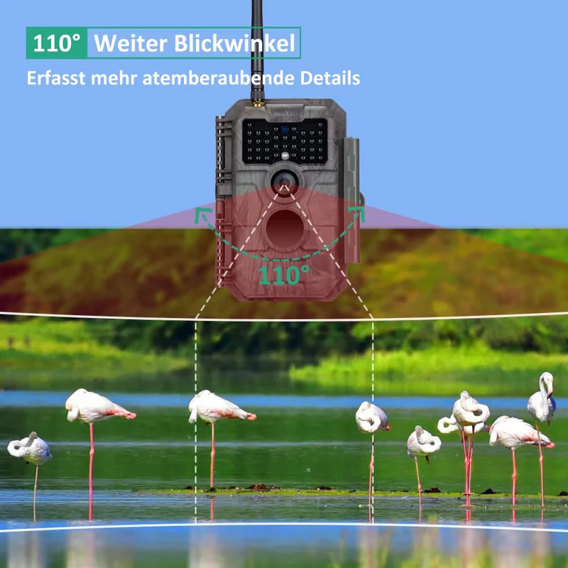 GardePro E6 Wildkamera – 48MP, WLAN, No Glow Nachtsicht
