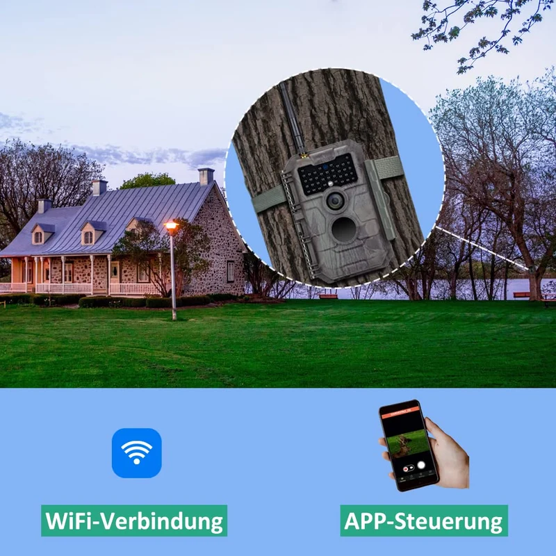 GardePro E6 Wildkamera – 48MP, WLAN, No Glow Nachtsicht