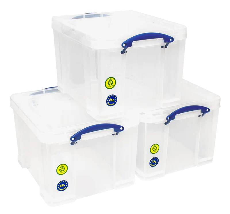 Really Useful Aufbewahrungsboxen 3er-Pack 35 l farblos