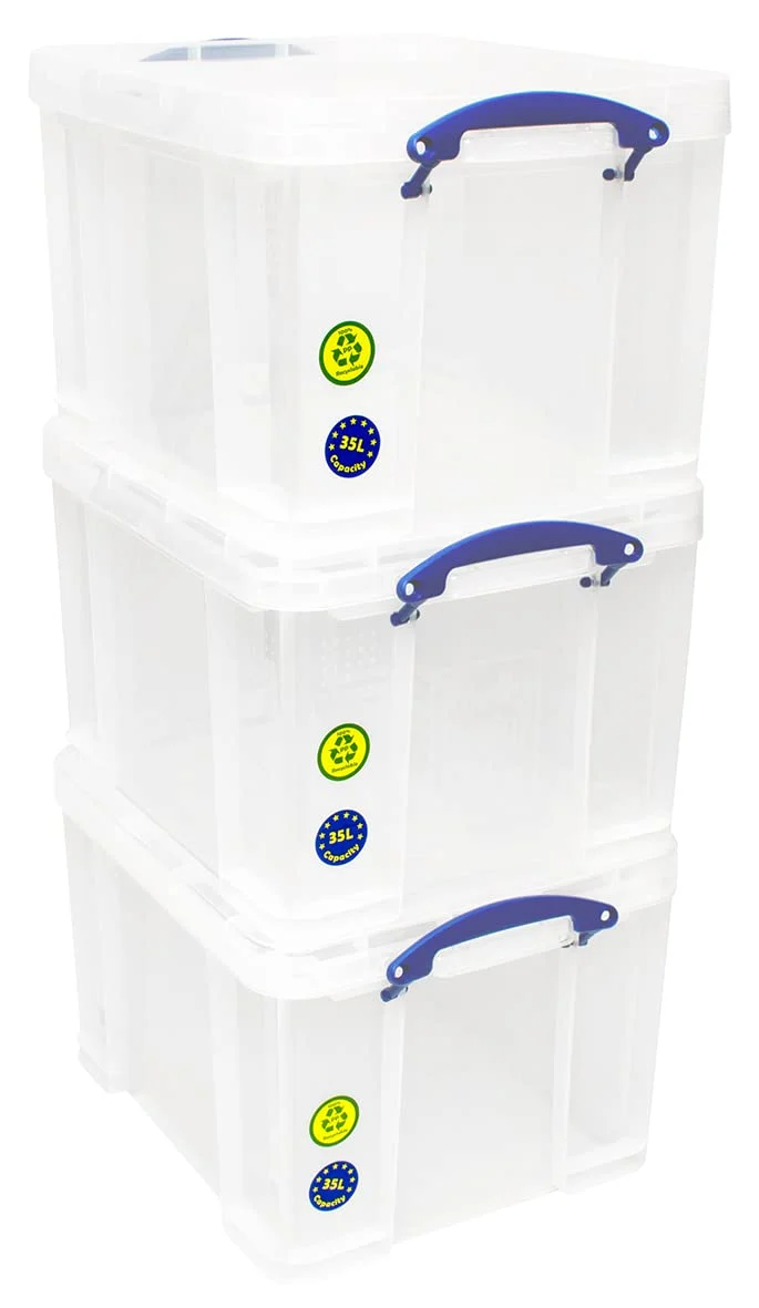 Really Useful Aufbewahrungsboxen 3er-Pack 35 l farblos