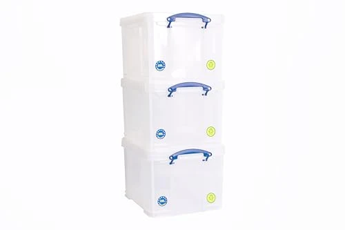 Really Useful Aufbewahrungsboxen 3er-Pack 35 l farblos