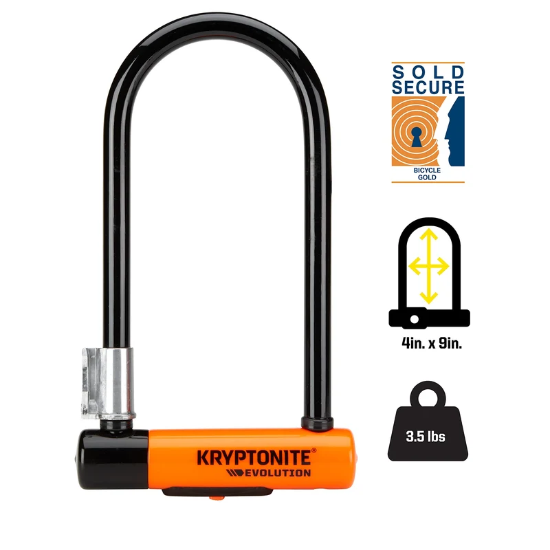 Kryptonite 2130 Bügelschloss – Schwarz/Orange 10x22.9 cm