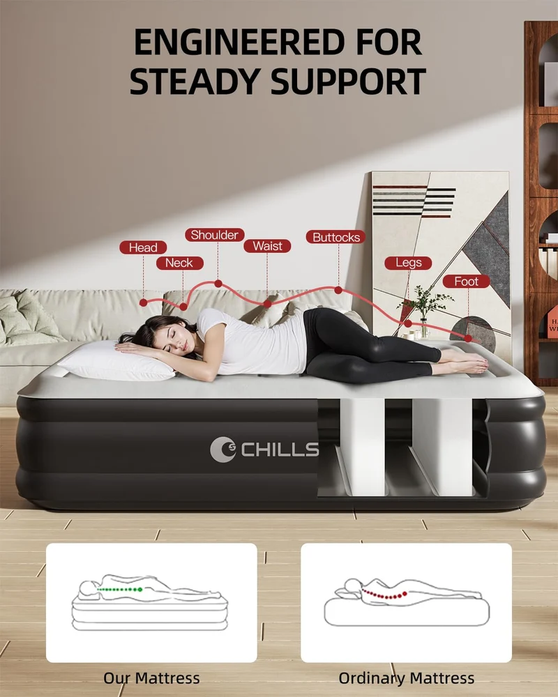 CHILLSUN Luftbett Selbstaufblasend mit Pumpe - 1 Person, 190x100cm