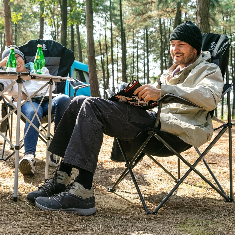 EVER ADVANCED Campingstuhl Faltbar – Ultragross, Hohe Rückenlehne