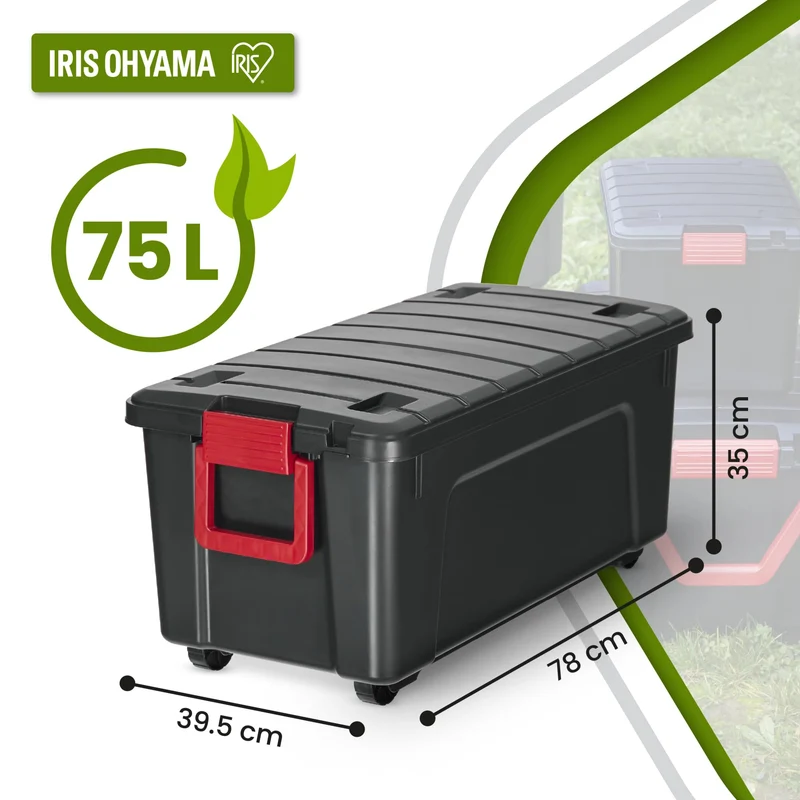 Iris Ohyama SIA-75 Aufbewahrungsbox - 3er-Set Schwarz 75l