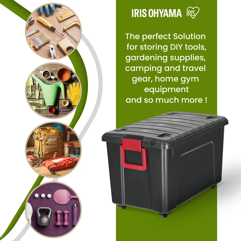 Iris Ohyama SIA-110 Kunststoff-Aufbewahrungsbox - 110l 2er-Set Schwarz