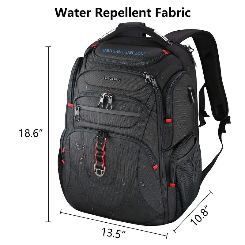 KROSER Business Laptop Reiserucksack - 17.3 Zoll Schwarz