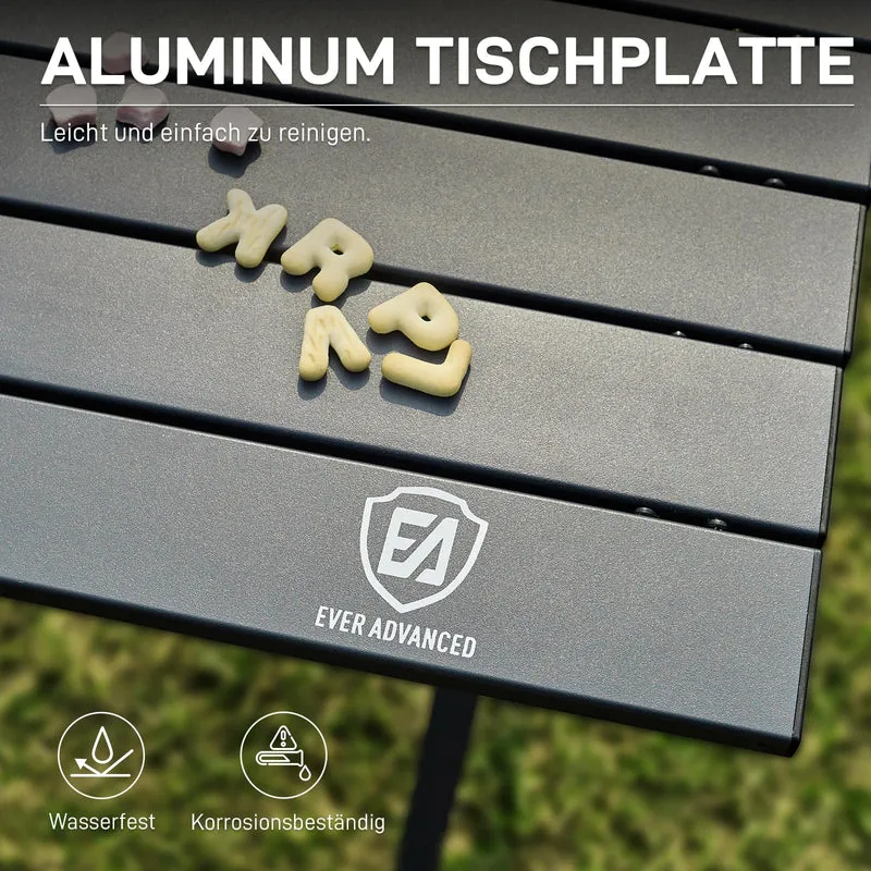 EVER ADVANCED Campingtisch Alu Klappbar - 120x70cm Dunkelgrau