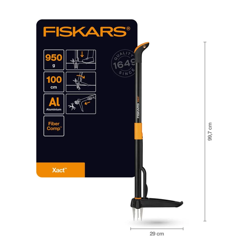 Fiskars Xact Garten-Unkrautstecher - 1 m, 1077305