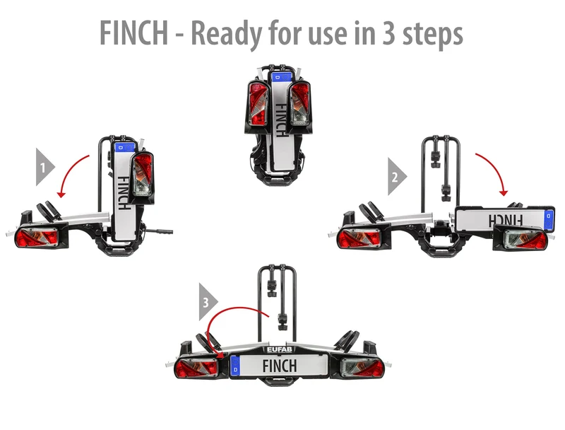 EUFAB FINCH 11584 Anhängerkupplung Fahrradträger für 2 Fahrräder