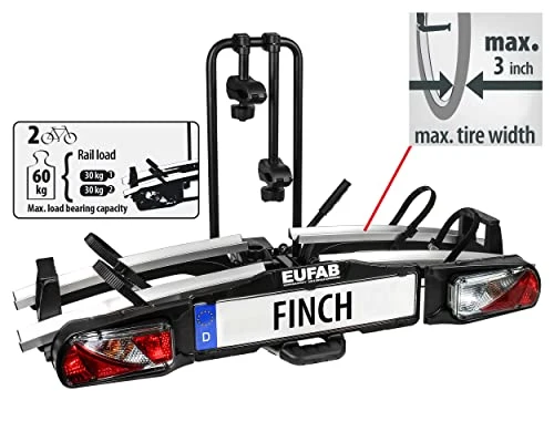 EUFAB FINCH 11584 Anhängerkupplung Fahrradträger für 2 Fahrräder