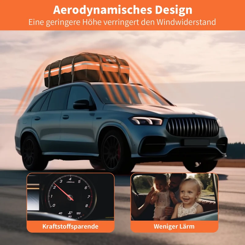Wisamic faltbare Dachbox für Auto, Van, SUV – 595L, wasserdicht