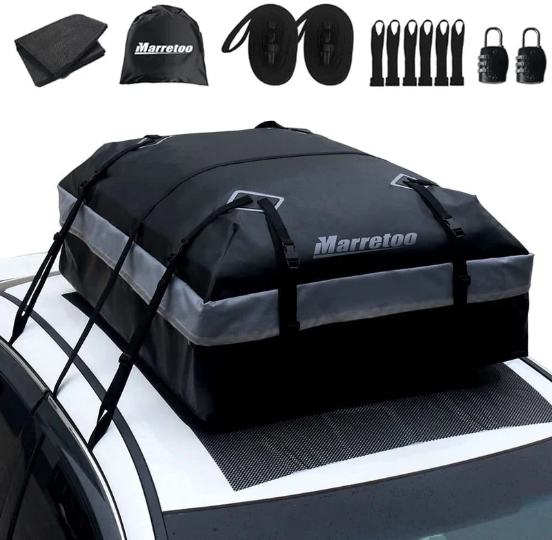 Marretoo 21 Kubikfuss faltbare Auto Dachbox – Schwarz