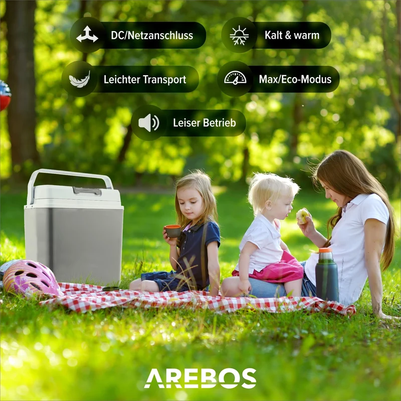 Arebos Thermoelektrische Kühl-/Warmhaltebox 20L – 12/230V Anthrazit