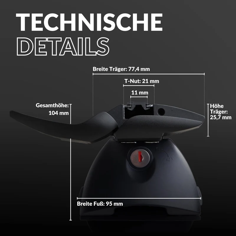Owen Dachträger 3.0 Pro - Schwarz 120cm für geschlossene Reling