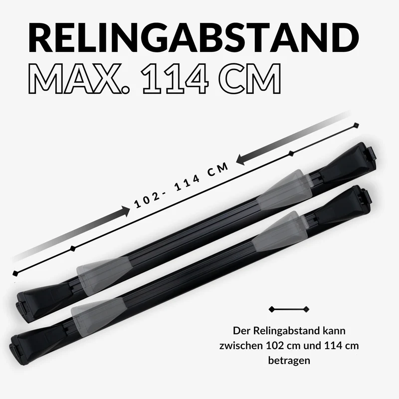 Owen Dachträger 3.0 Pro - Schwarz 120cm für geschlossene Reling