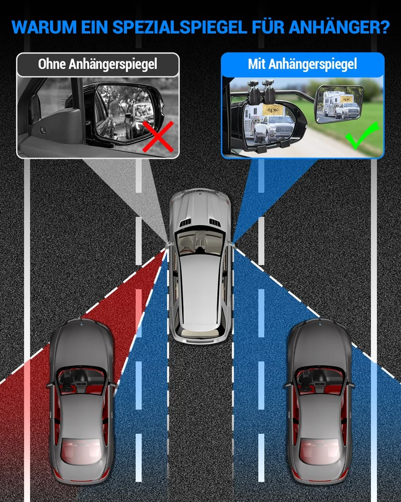 SUPAREE Wohnwagen Spiegel Universal Konvex - 2er Set