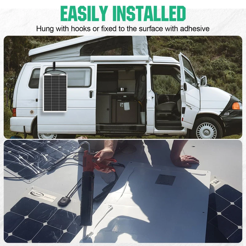 ECO-WORTHY 130W 12V Flexibles Solarpanel - Monokristallin