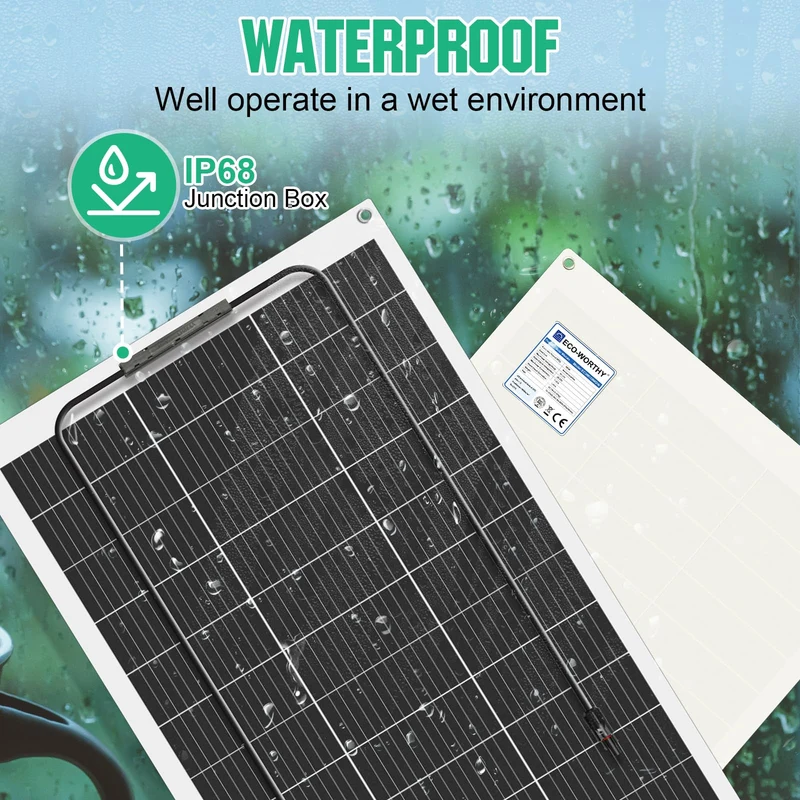 ECO-WORTHY 130W 12V Flexibles Solarpanel - Monokristallin