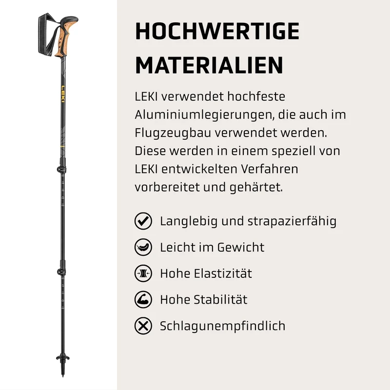 LEKI Khumbu Lite Wanderstöcke – ausziehbare Aluminium Stöcke