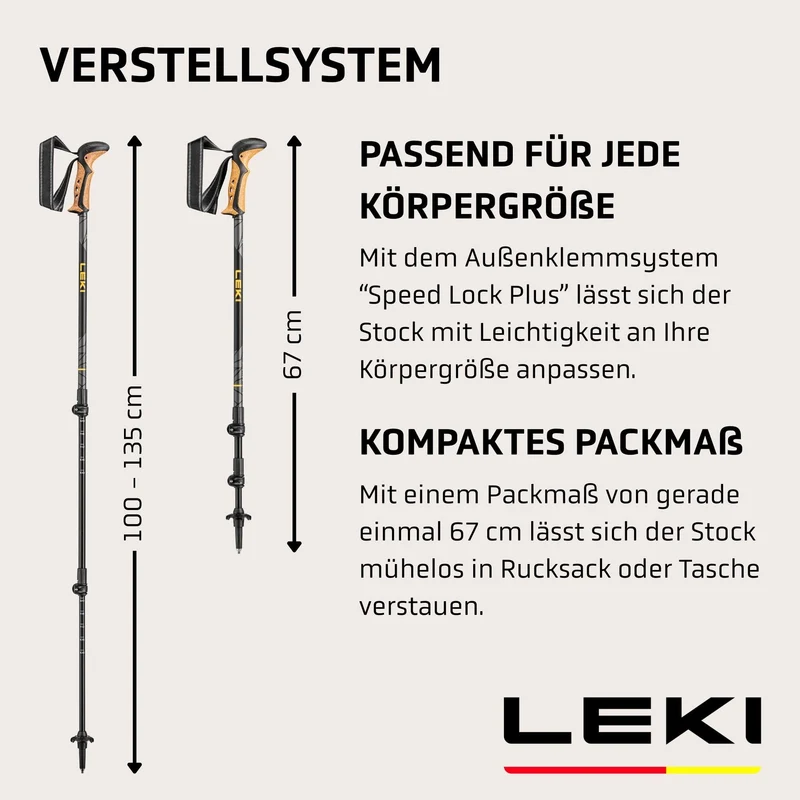 LEKI Khumbu Lite Wanderstöcke – ausziehbare Aluminium Stöcke