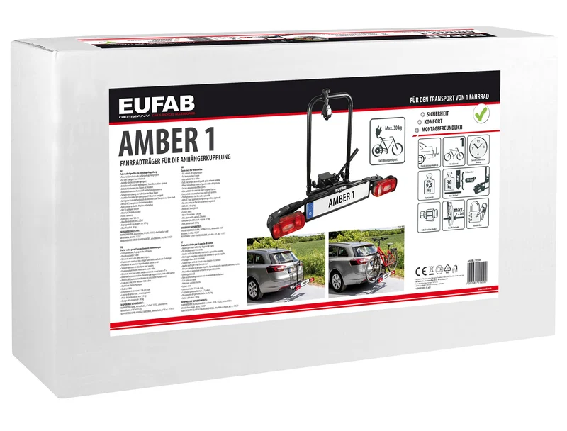 EUFAB AMBER 1 Fahrradträger 11559 – 1 E-Bike, Schwarz