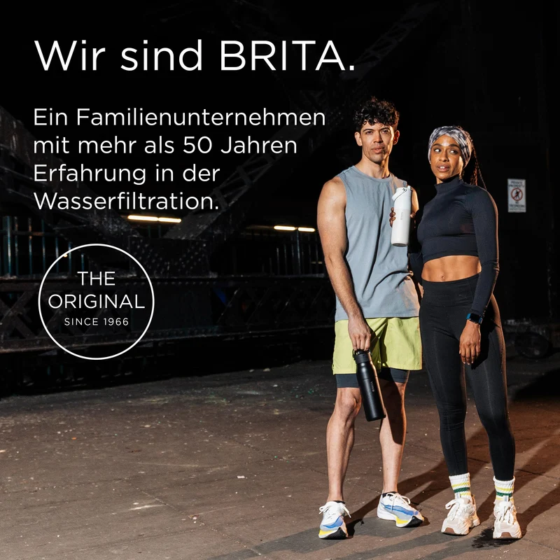 BRITA LARQ Essential Edelstahl Isolierflasche - Schwarz 1l