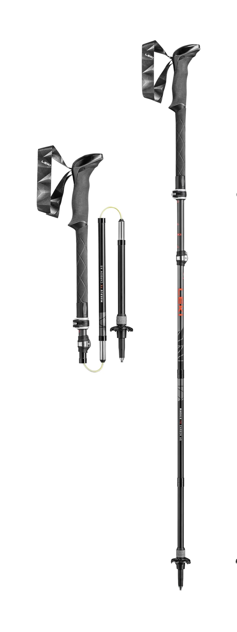 LEKI Makalu FX Carbon AS Stöcke – Anthrazit/Rot 110-130cm