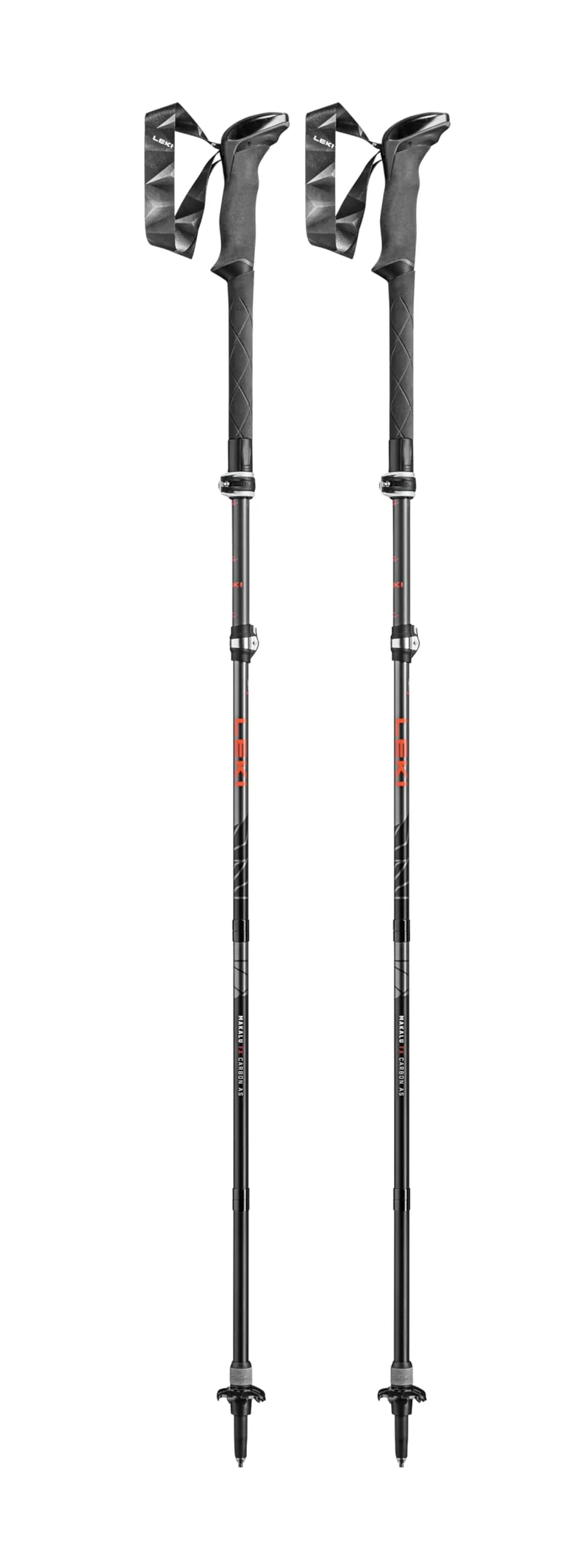 LEKI Makalu FX Carbon AS Stöcke – Anthrazit/Rot 110-130cm