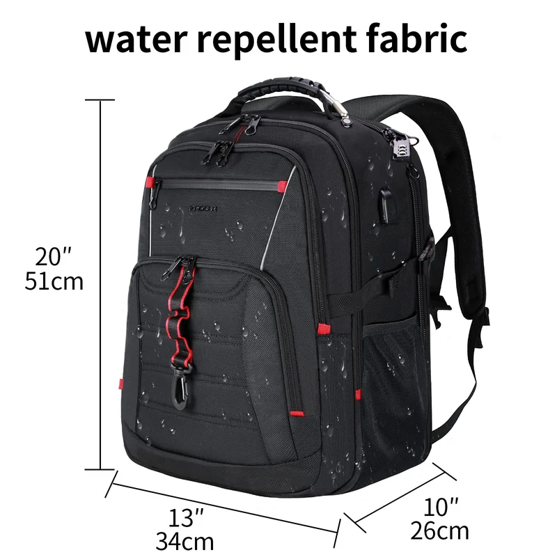 KROSER Laptop Reiserucksack – 18.4 Zoll wasserdicht schwarz