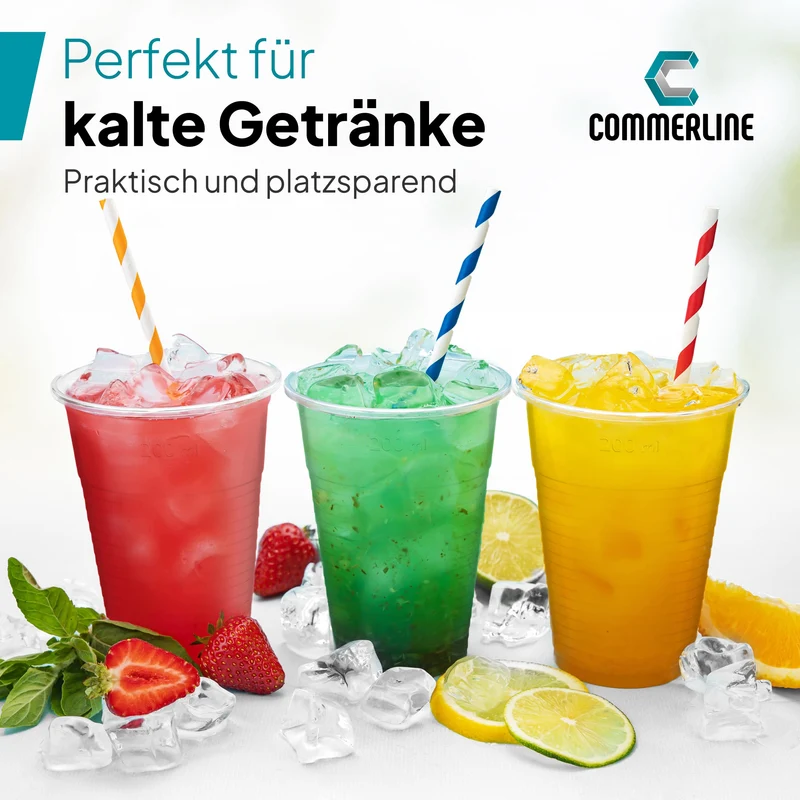Commerline Plastikbecher Trinkbecher 0.5L – 800 Stk. Transparent