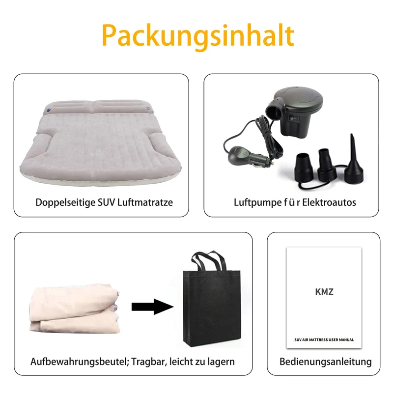 KMZ Automatratze für Rückbank & Kofferraum – Beige/Kaffee