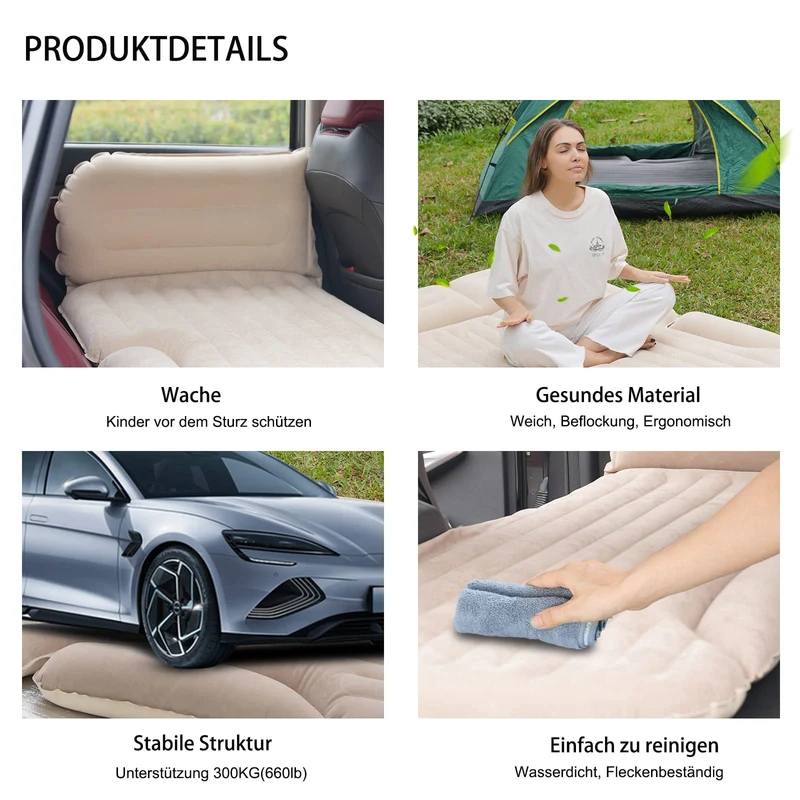 KMZ Automatratze für Rückbank & Kofferraum – Beige/Kaffee