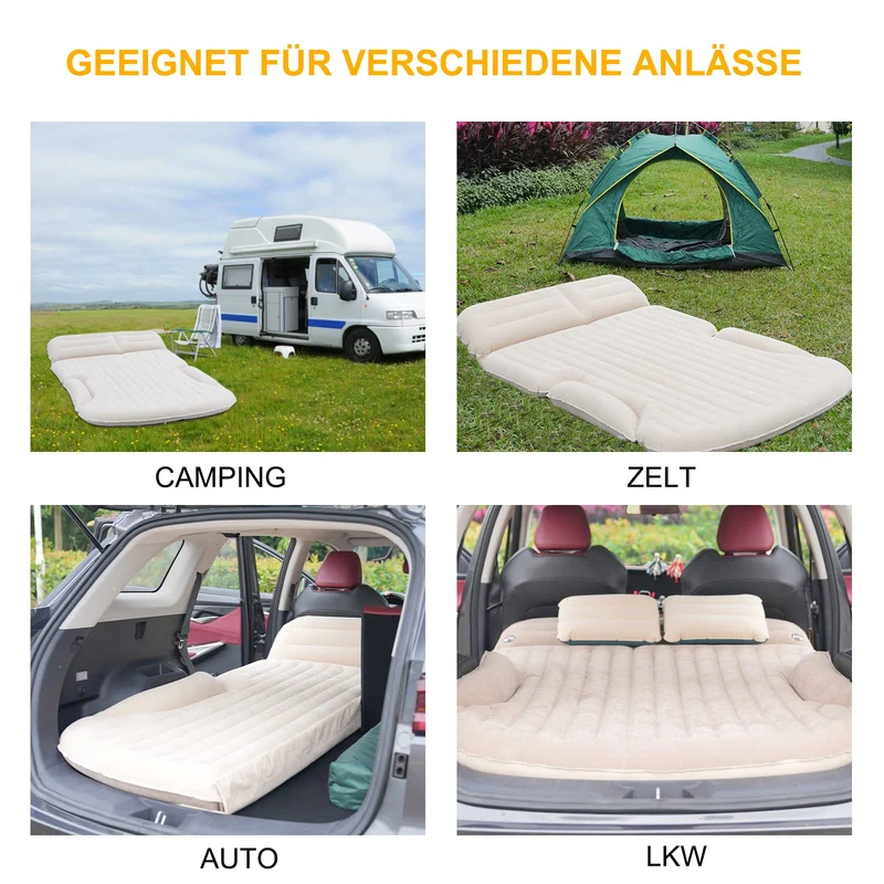 KMZ Automatratze für Rückbank & Kofferraum – Beige/Kaffee