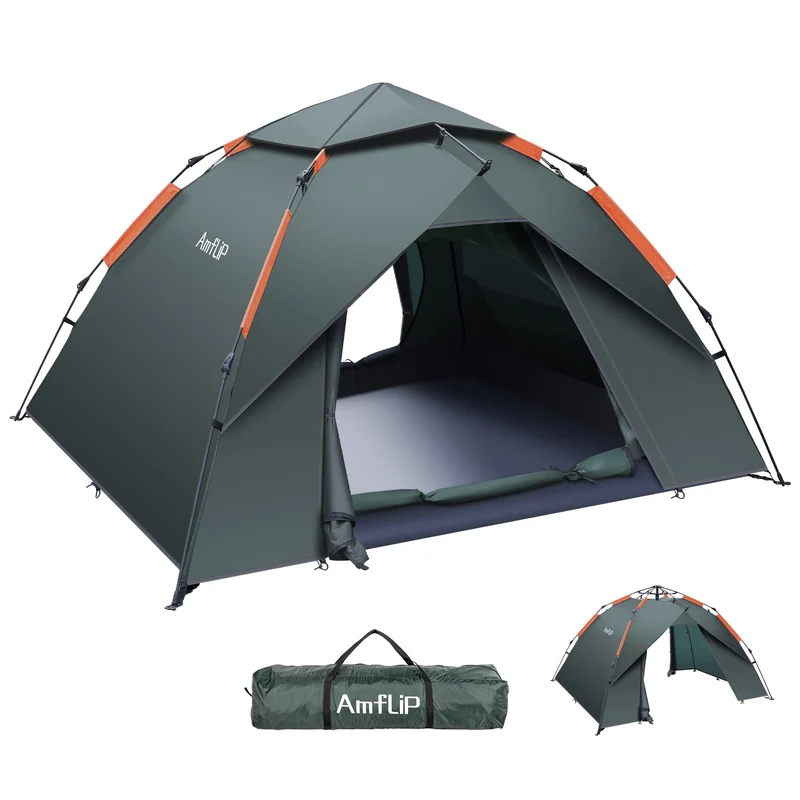 Amflip Pop Up Kuppelzelt Campingzelt - 2 Mann 4 Jahreszeiten