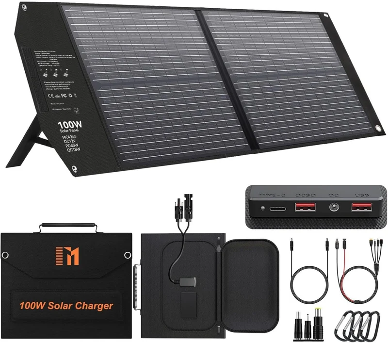 Mesuvida 100W Faltbares Solarpanel Ladegerät – USB-C PD65W