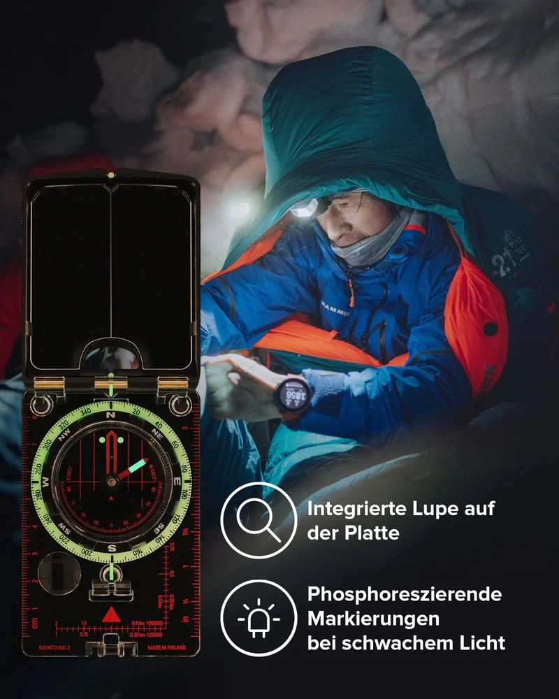 SUUNTO Mc-2 Nh Mirror Kompass für Outdoor-Navigation - Weiss