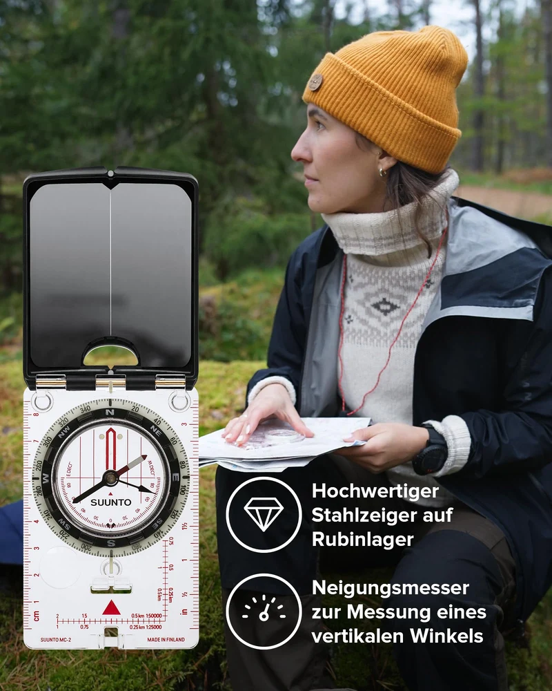 SUUNTO Mc-2 Nh Mirror Kompass für Outdoor-Navigation - Weiss