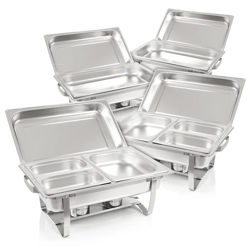 Mahlzeit Chafing Dish Profi Set Grenoble Speisewärmer - 4X Edelstahl