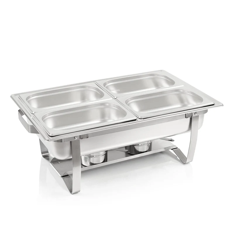 Mahlzeit Chafing Dish Profi Set Grenoble Speisewärmer - 4X Edelstahl