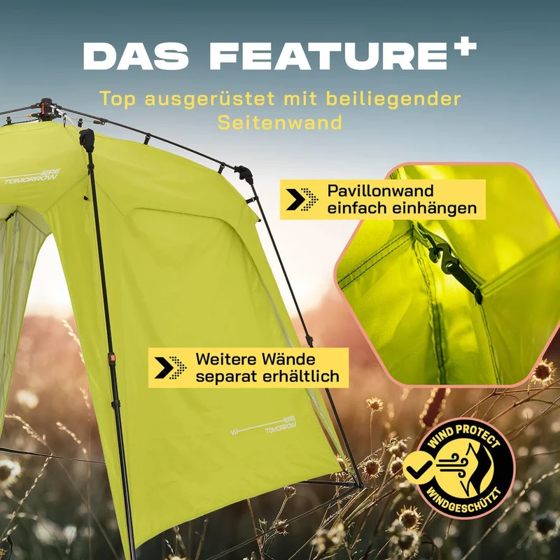Lumaland Outdoor Pavillon 2.5x2.5m Pop Up Zelt - Grün