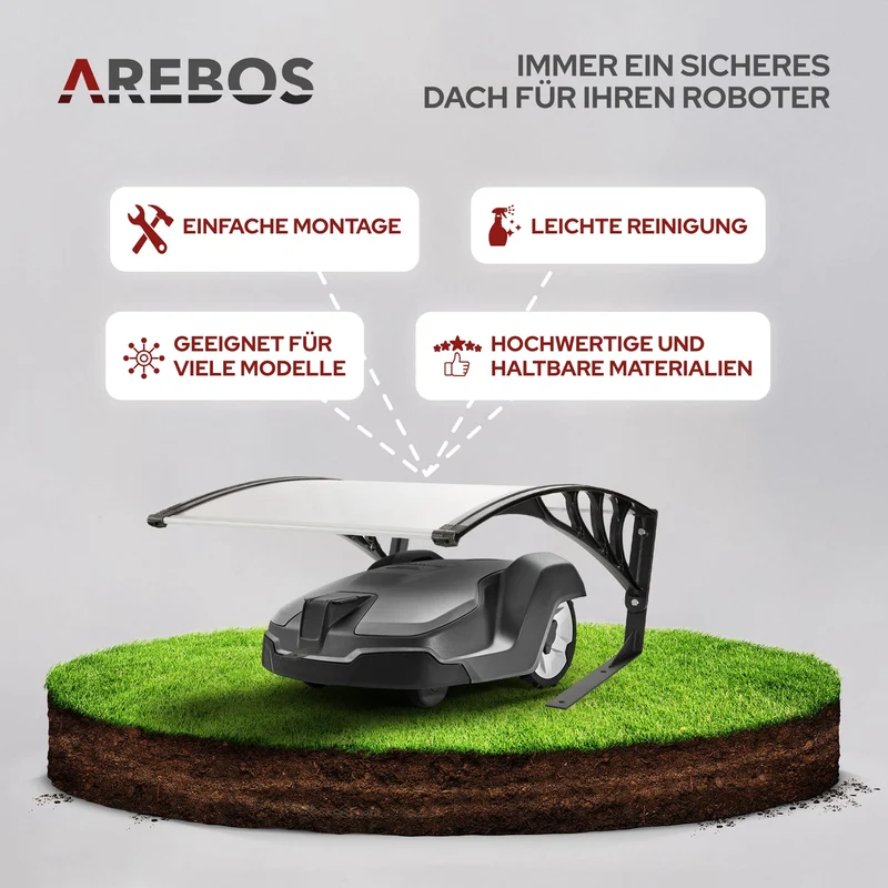 Arebos Mähroboter Garage Carport – 102x79x46 cm