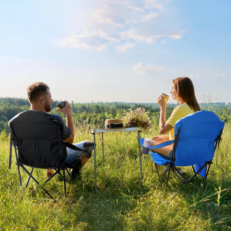 Sportneer Campingstuhl Faltbar Klappstuhl - Schwarz 2er-Pack