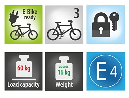 EUFAB AMBER 3 Fahrradträger - E-Bike Anhängerkupplung Schwarz